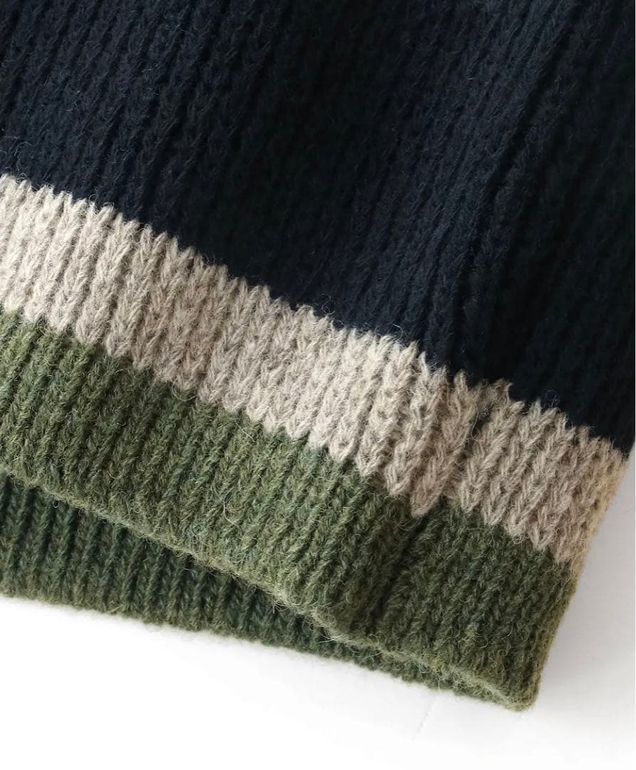 トップス PHIGVEL OLD BORDER KNIT D.NAVY