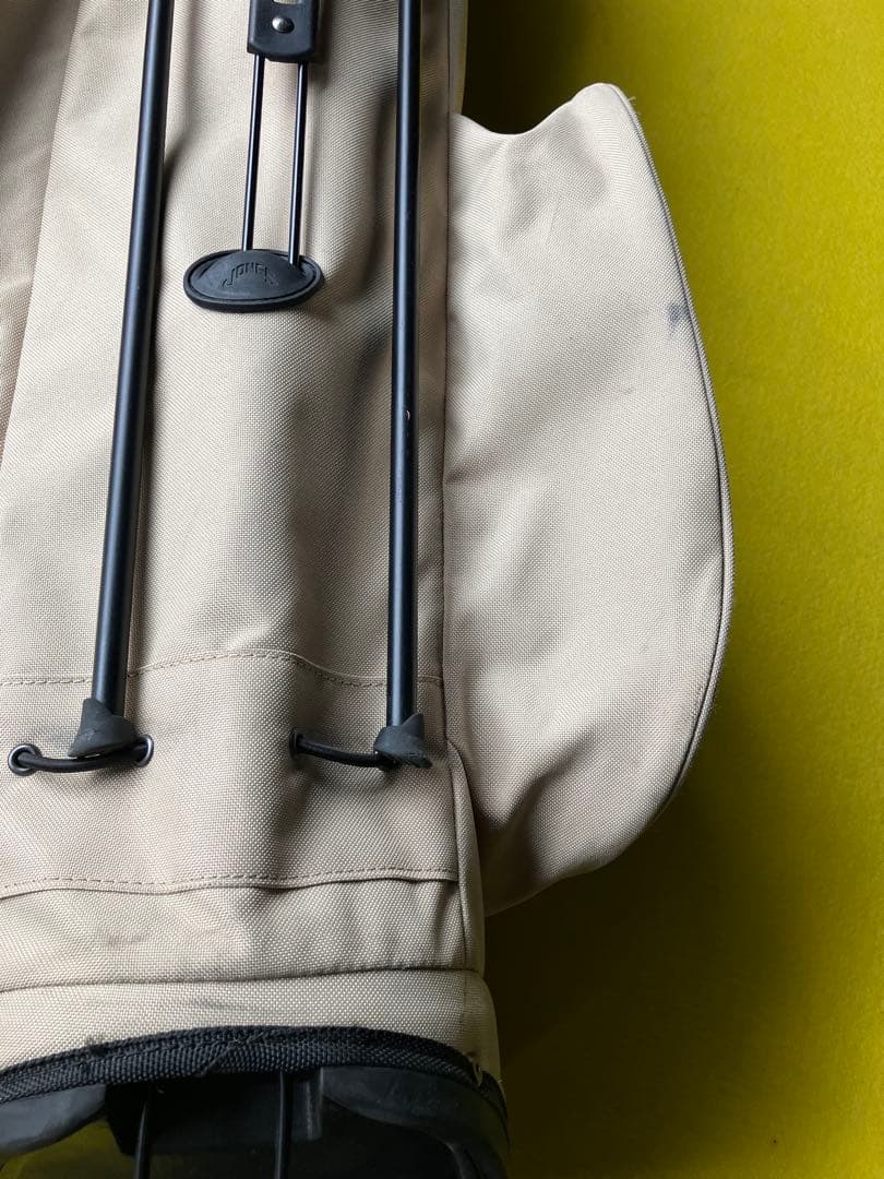 JONES ベージュ ナイロン ゴルフバッグ スタンド付き