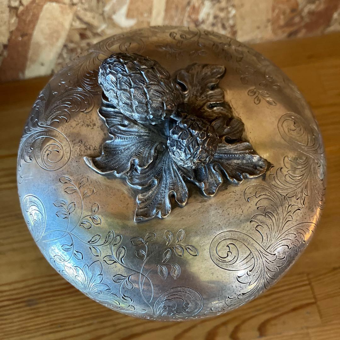 アンティーク雑貨 Tiffany SterlingSilver Footed Lidded Jar