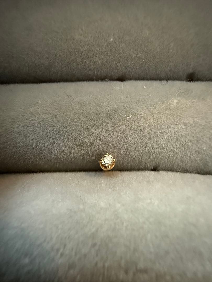 美品✨agete アガット ピアス ダイヤ 一粒 片耳のみ ゴールド 18K