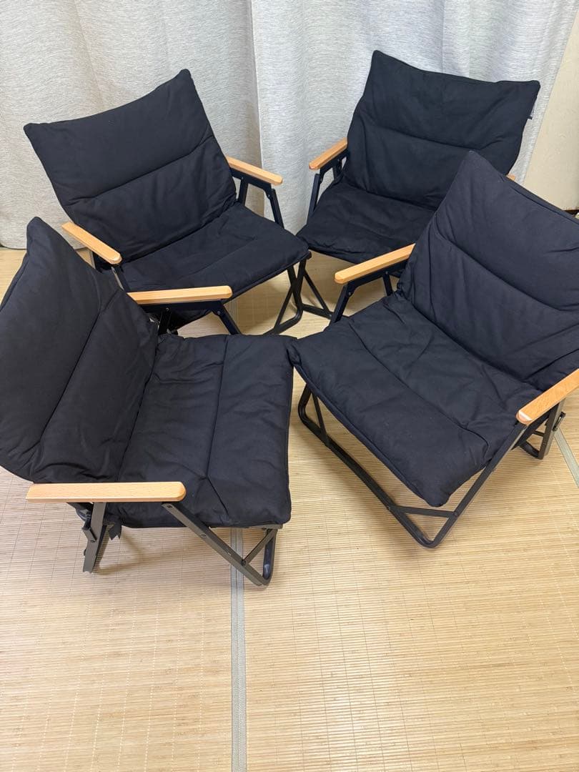 VASTLAND 折りたたみチェア 4脚セット 黒　ブラック