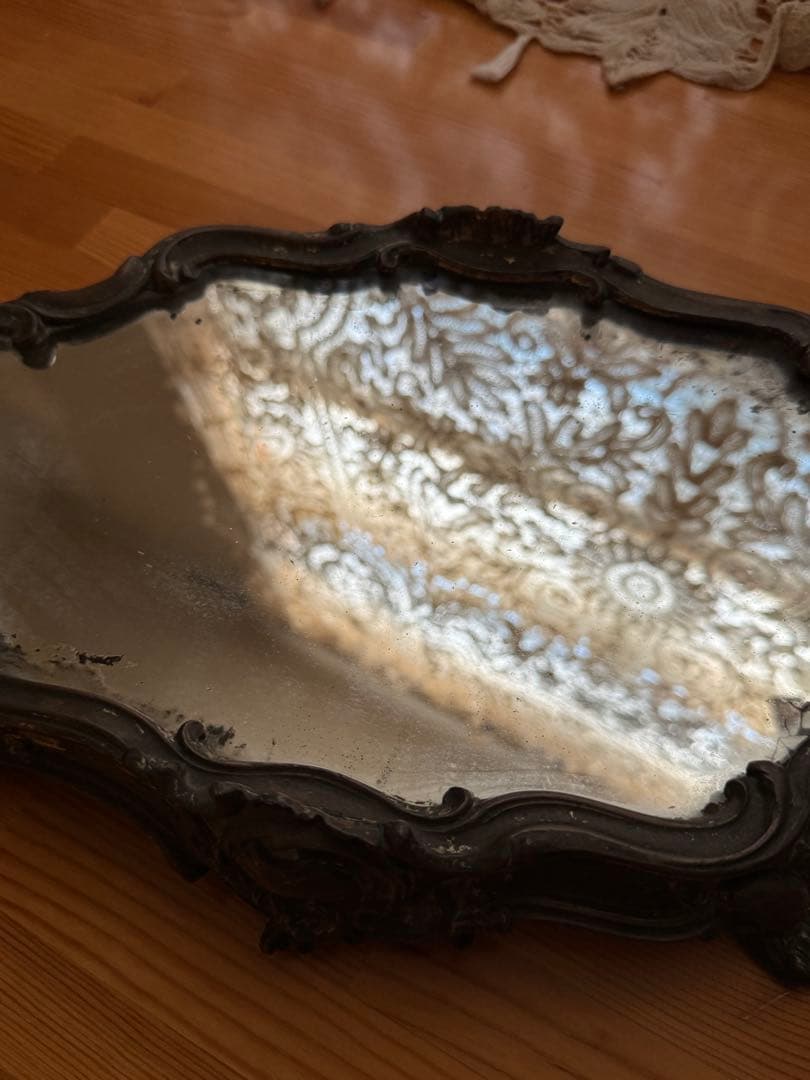 アンティーク ジャルディニエールとミラートレイのセット