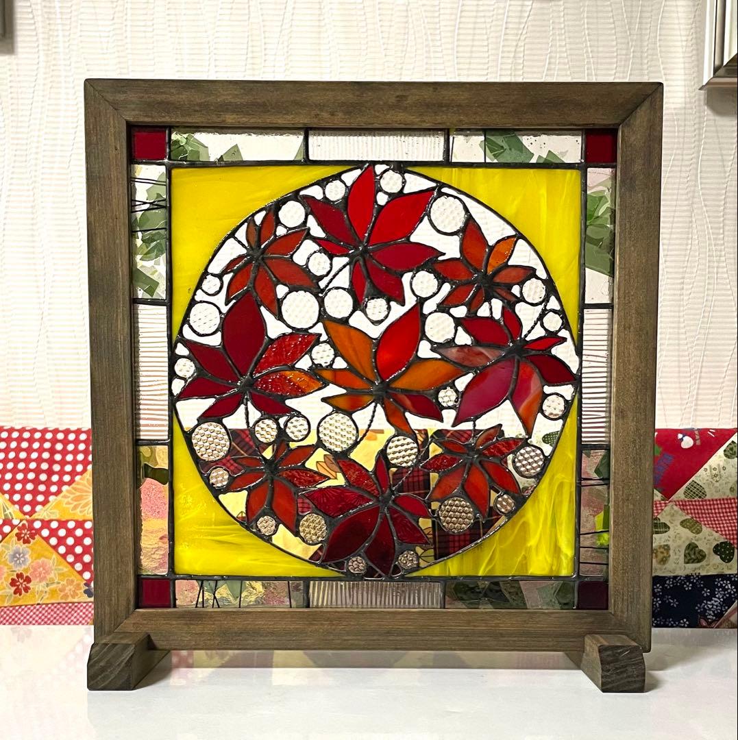 ステンドグラスパネル【紅葉】和モダン