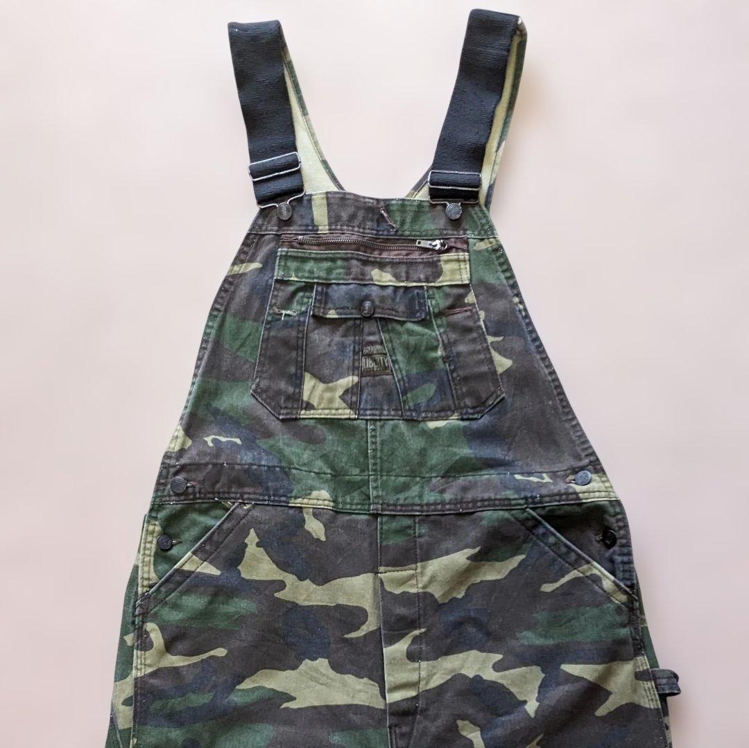 90s Liberty usa製 オーバーオール 迷彩 ダブルニー W38 古着