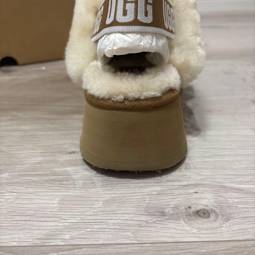 ugg ファンケット 24cm 厚底ムートン スリッポン チェスナット ブラウン