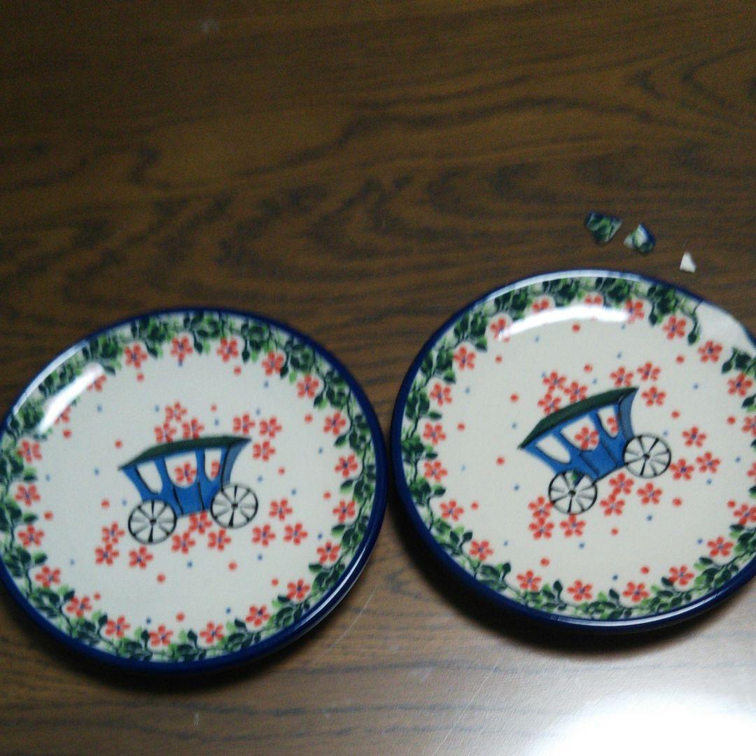 平皿12㎝馬車柄ポーリッシュポタリー