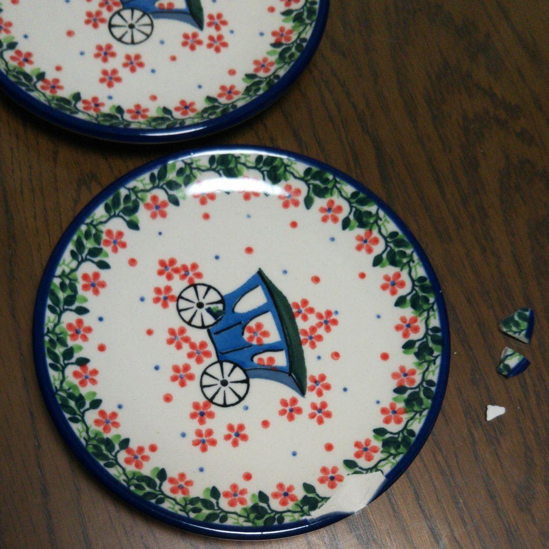 平皿12㎝馬車柄ポーリッシュポタリー