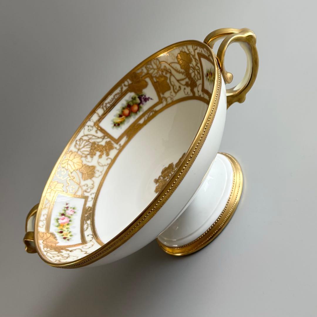 100年以上の時を閉じ込めた、 美しきオールドノリタケ　足付きコンポート【美品】