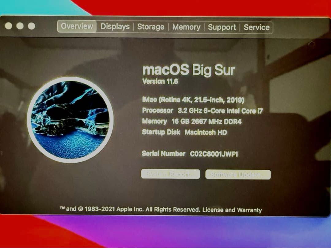 Macデスクトップ Apple iMac (Retina 4K, 21.5-Inch, 2019)