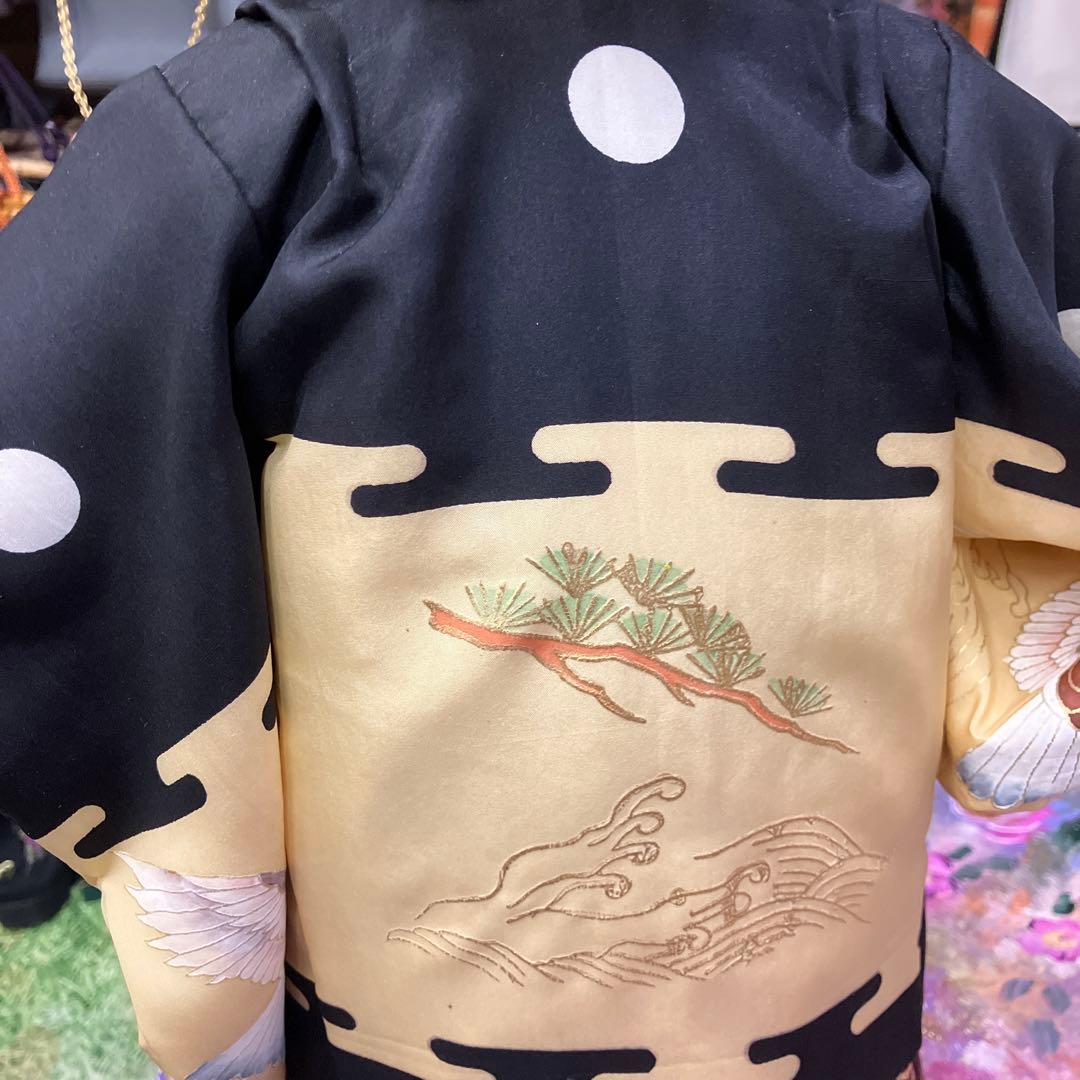 市松人形 陶器製 黒金衣装