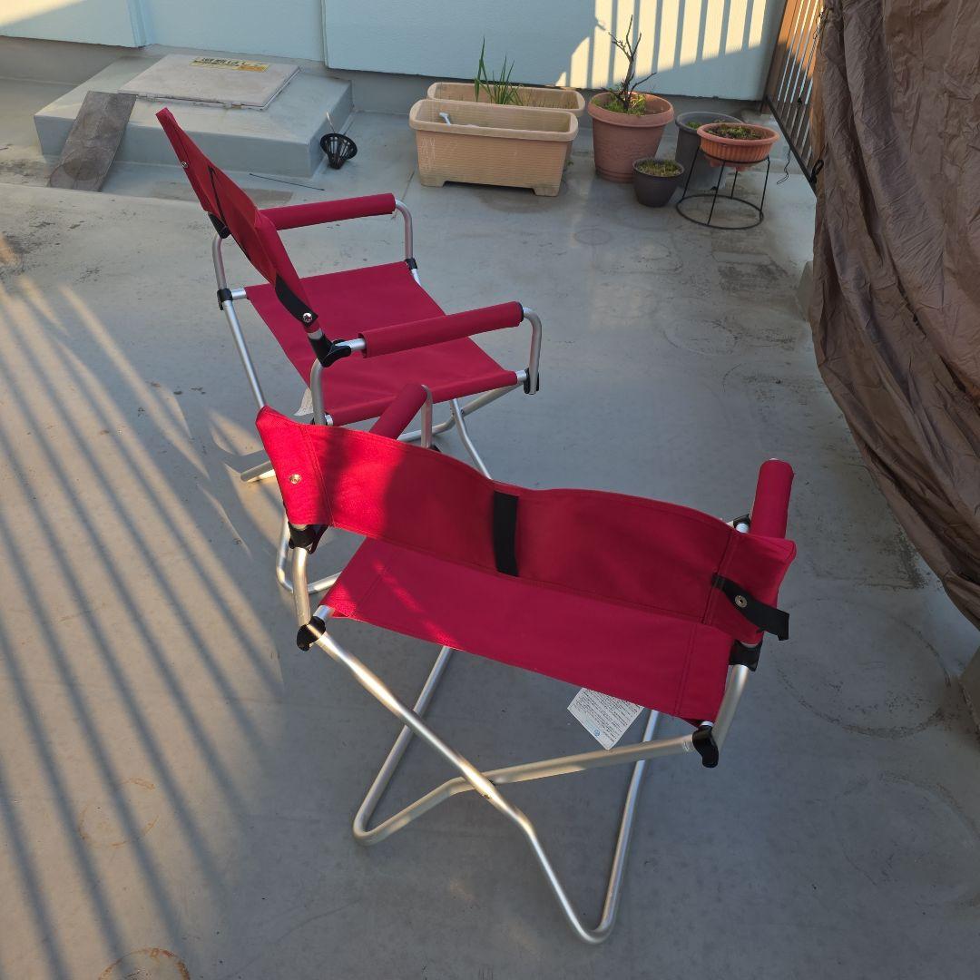 スノーピーク　赤い折りたたみ椅子2脚セット