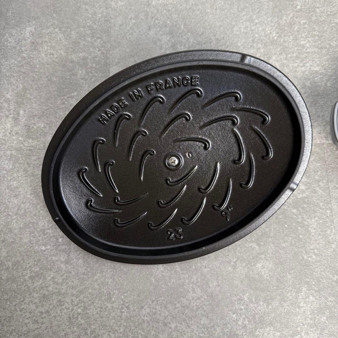 STAUB min perhonen オーバルホットプレート 23cm グレー