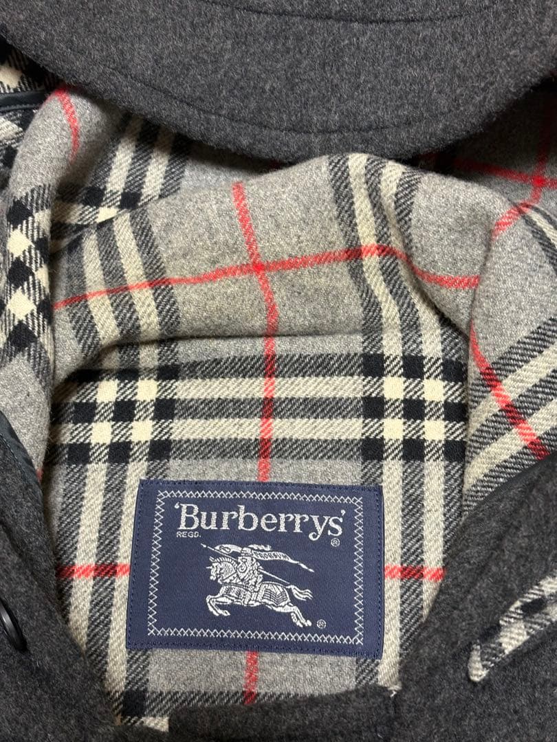 【ゆう】バーバリー メンズ カシミヤ混 ダッフルコート ダークグレー