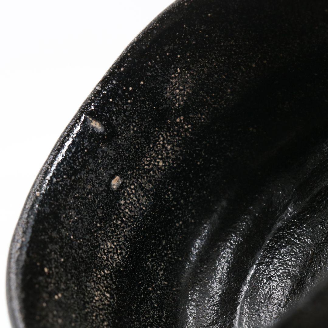 九代 楽吉左衛門 了入作 黒 茶碗 茶道具　M836