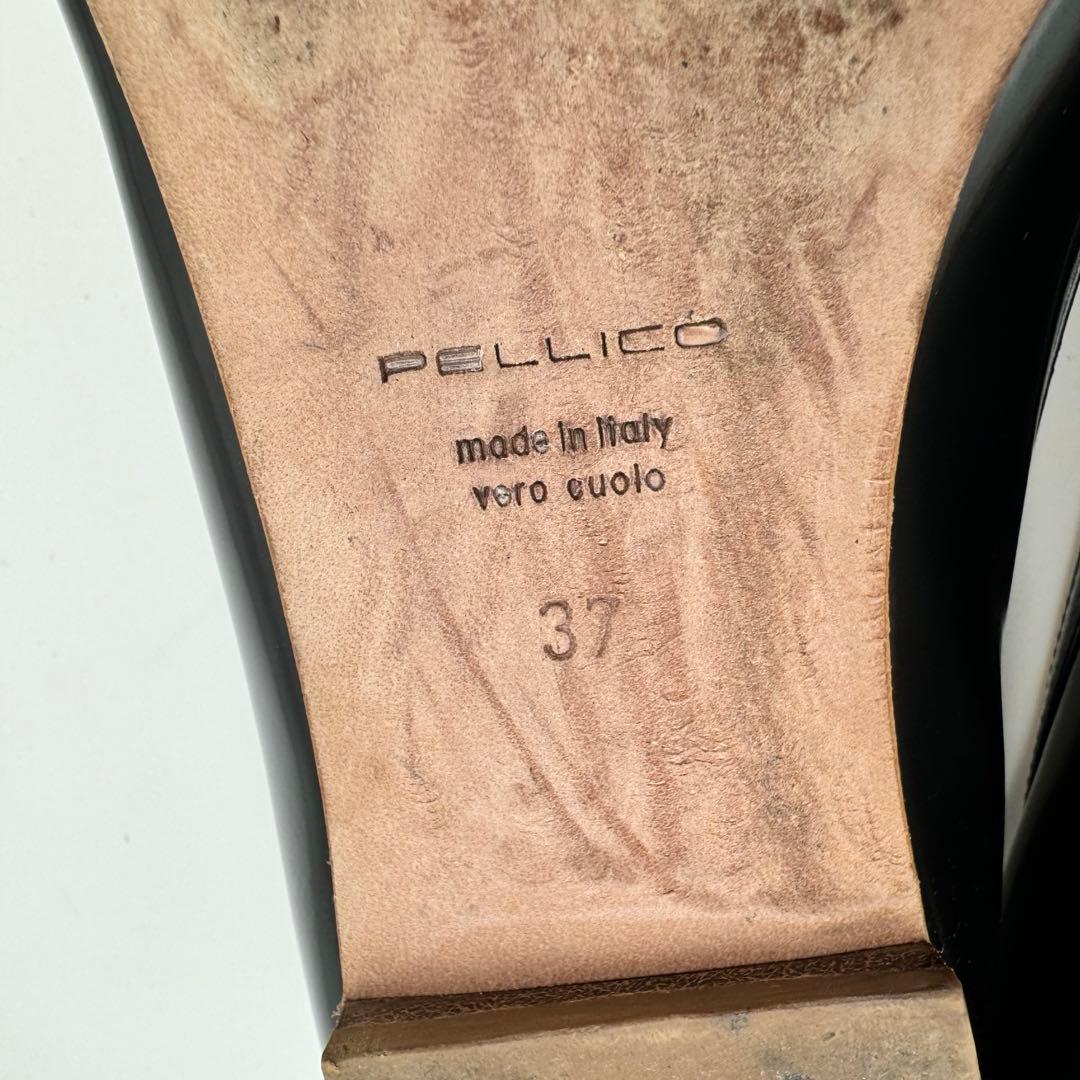 PELICO パンプス　フラット　レザー　ブラック　サイズ37