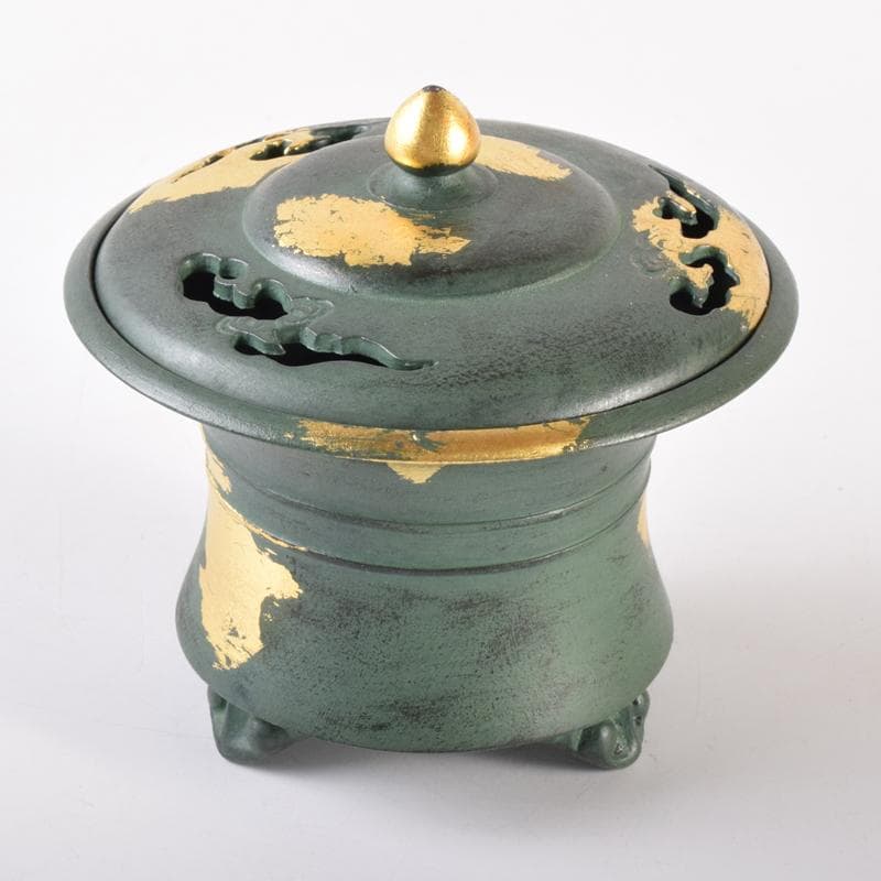 平安　秦蔵六造　塗金銅　塗金銅香炉　「瑞雲」　M　7105