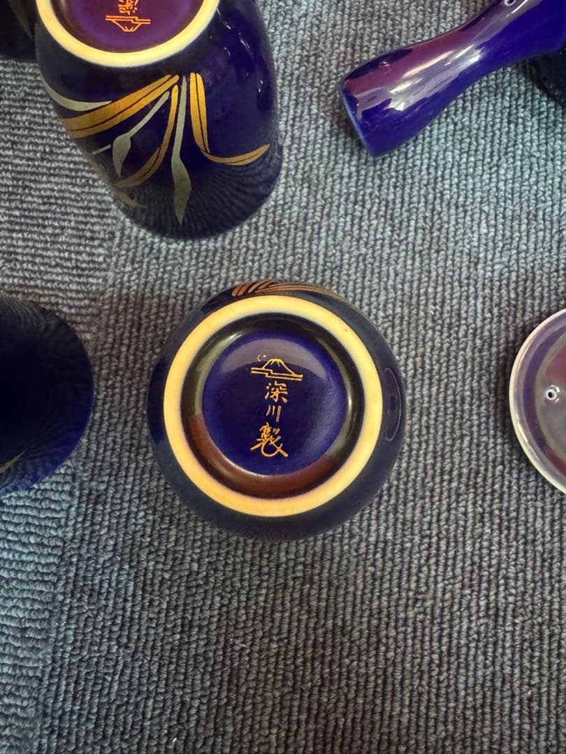 1971 深川製磁　金彩　茶器セット　急須1客　湯呑5客