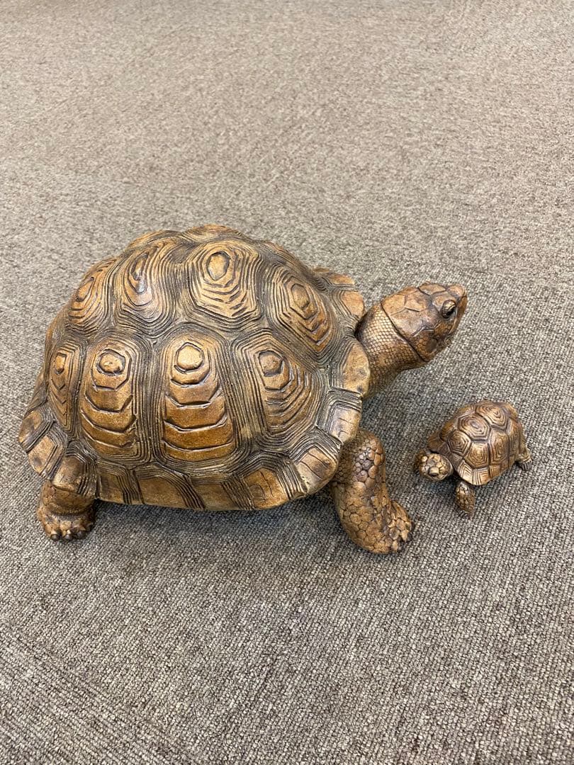 亀の親子　陶器　手作り