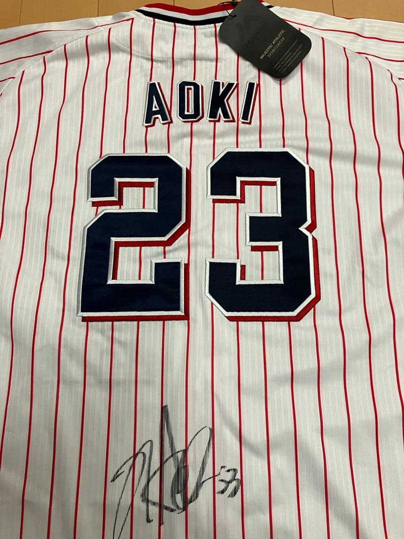 青木宣親　直筆サイン　東京ヤクルトスワローズ　ユニフォーム　侍ジャパン　WBC