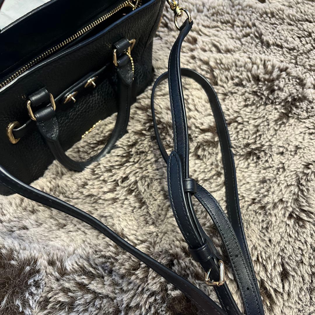 極美品✨コーチ　COACH ショルダーバッグ　黒　レザー　斜めがけ　ミニサイズ