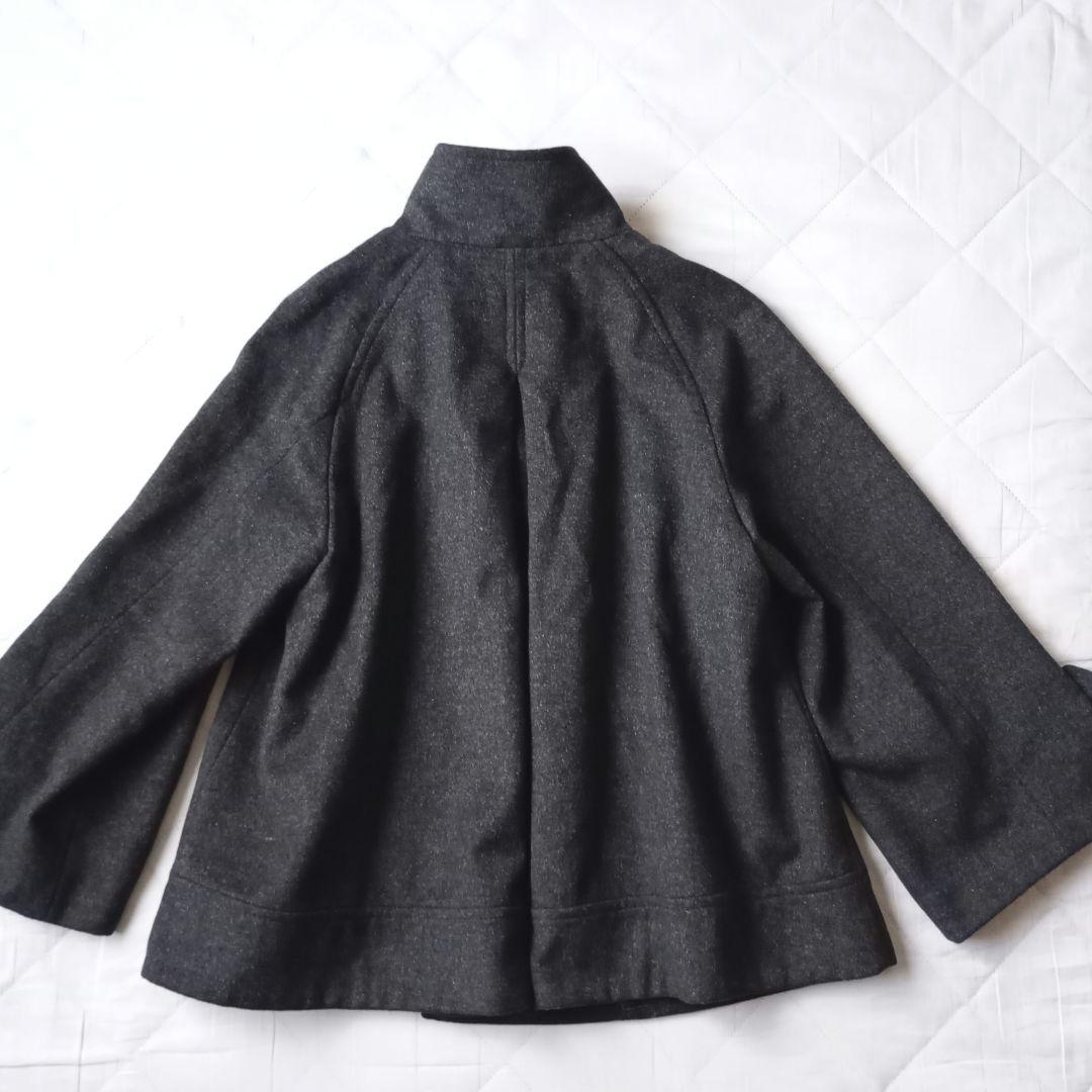 新品　J.PRESS　スタンドカラー　ショートコート　Aライン　ウール　グレー