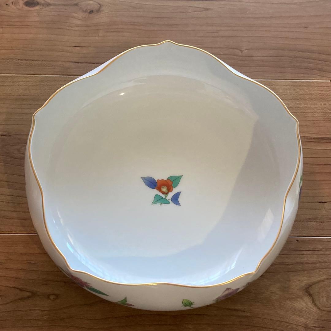 【新品未使用・箱付】香蘭社 草花文 角皿5枚＋鉢1点 セット｜金縁・和食器