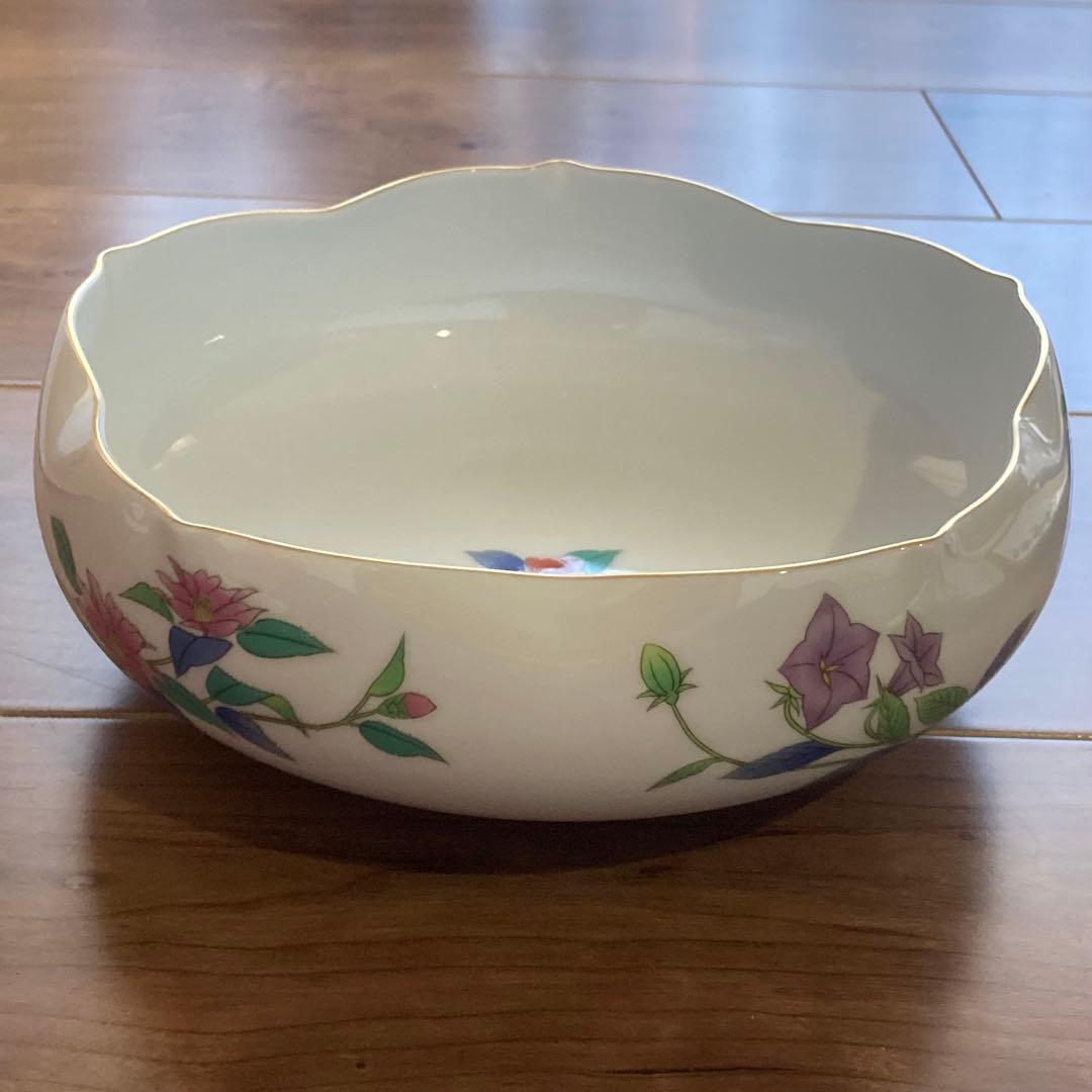 【新品未使用・箱付】香蘭社 草花文 角皿5枚＋鉢1点 セット｜金縁・和食器