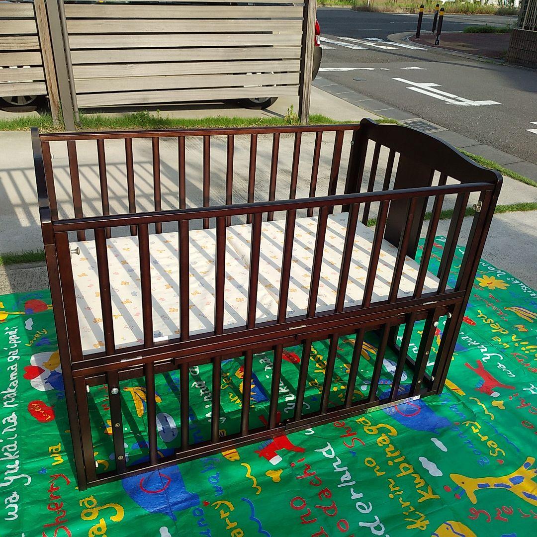 ベビーベッド　木製　中古