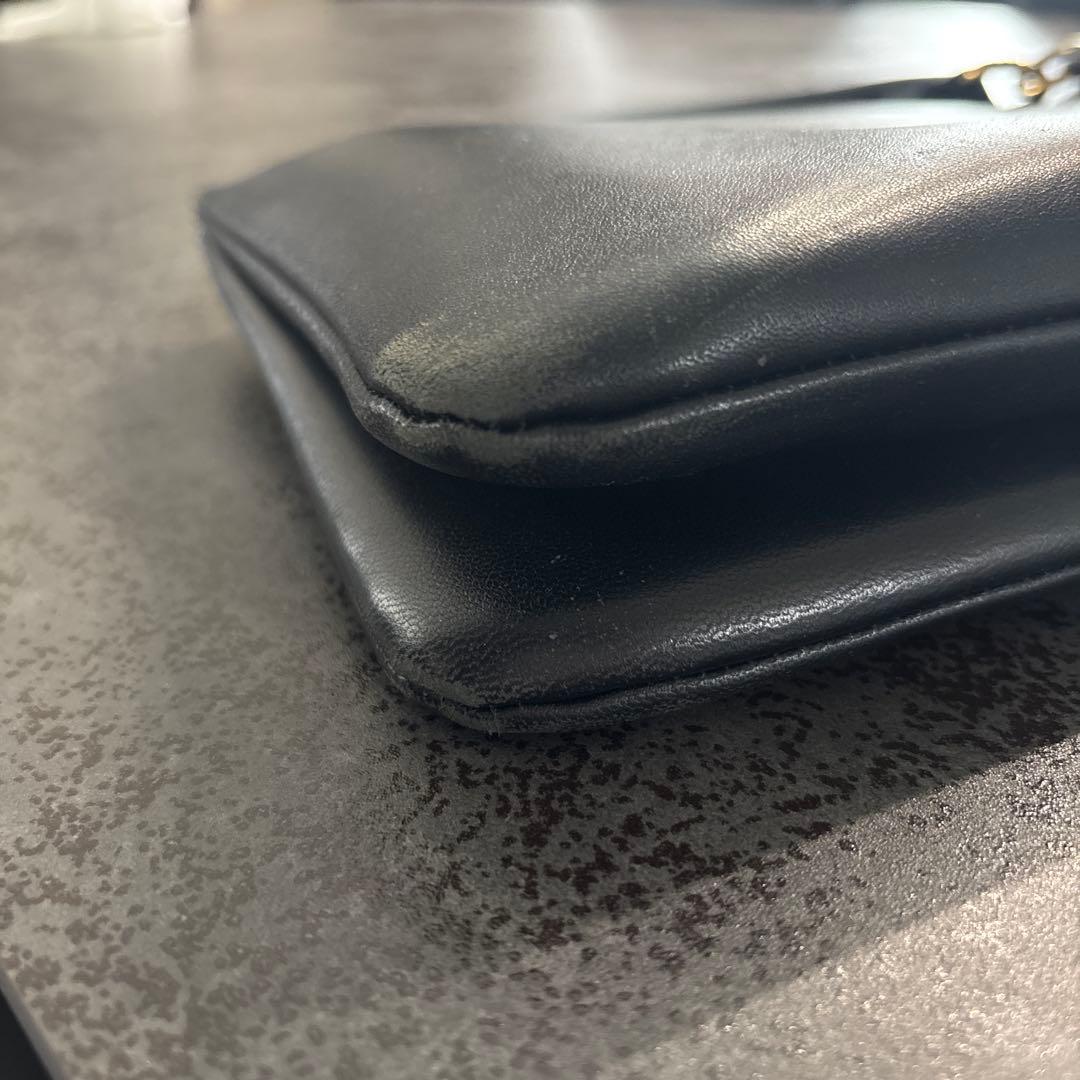 ジルサンダー　ブラックレザーショルダーバッグ