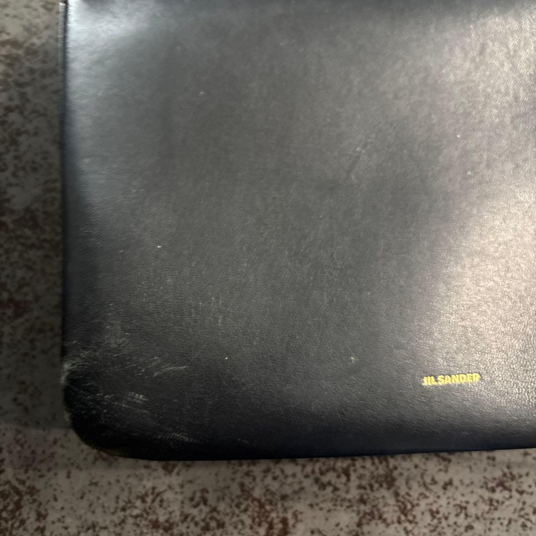 ジルサンダー　ブラックレザーショルダーバッグ