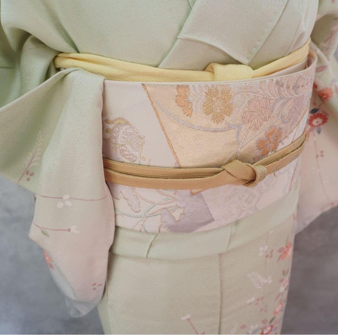 訪問着フルセット　259 正絹　入学式　お宮参【訪問着、袋帯、帯締め、帯揚げ】