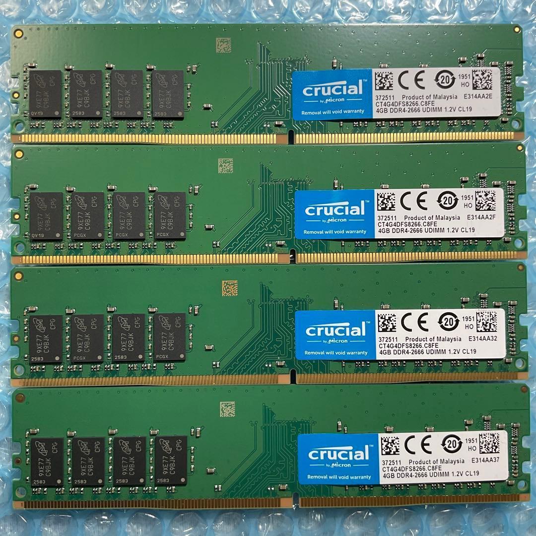 DDR4-2666 16GB=4GB×4 CT4G4DFS8266.C8FE ①