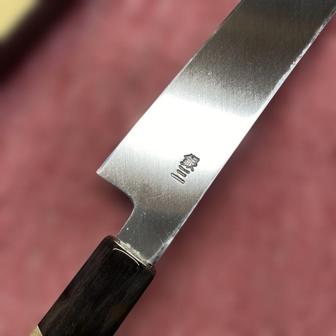 銀三　勘所切付柳刃包丁　240㎜ 8寸