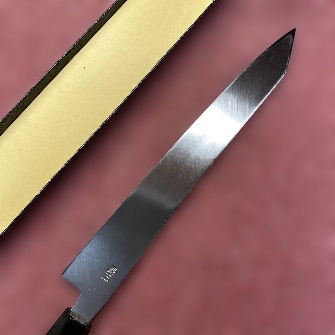 銀三　勘所切付柳刃包丁　240㎜ 8寸