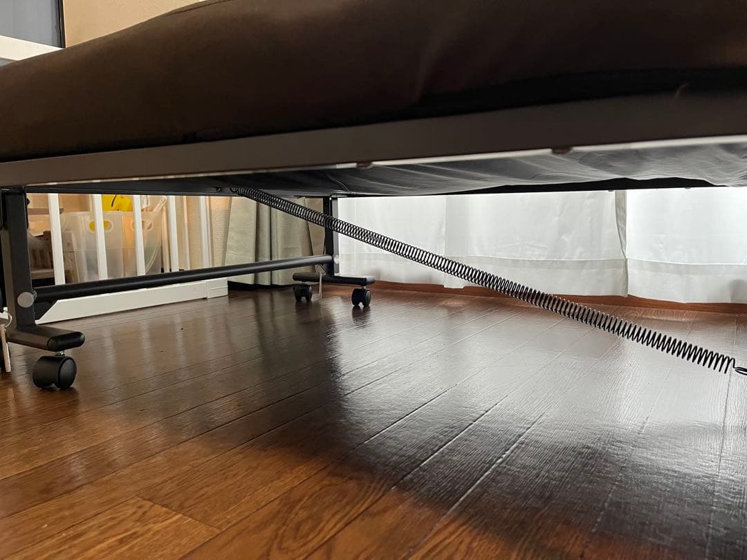 組立て不要の低反発折りたたみベッド(シングル) ダークブラウン