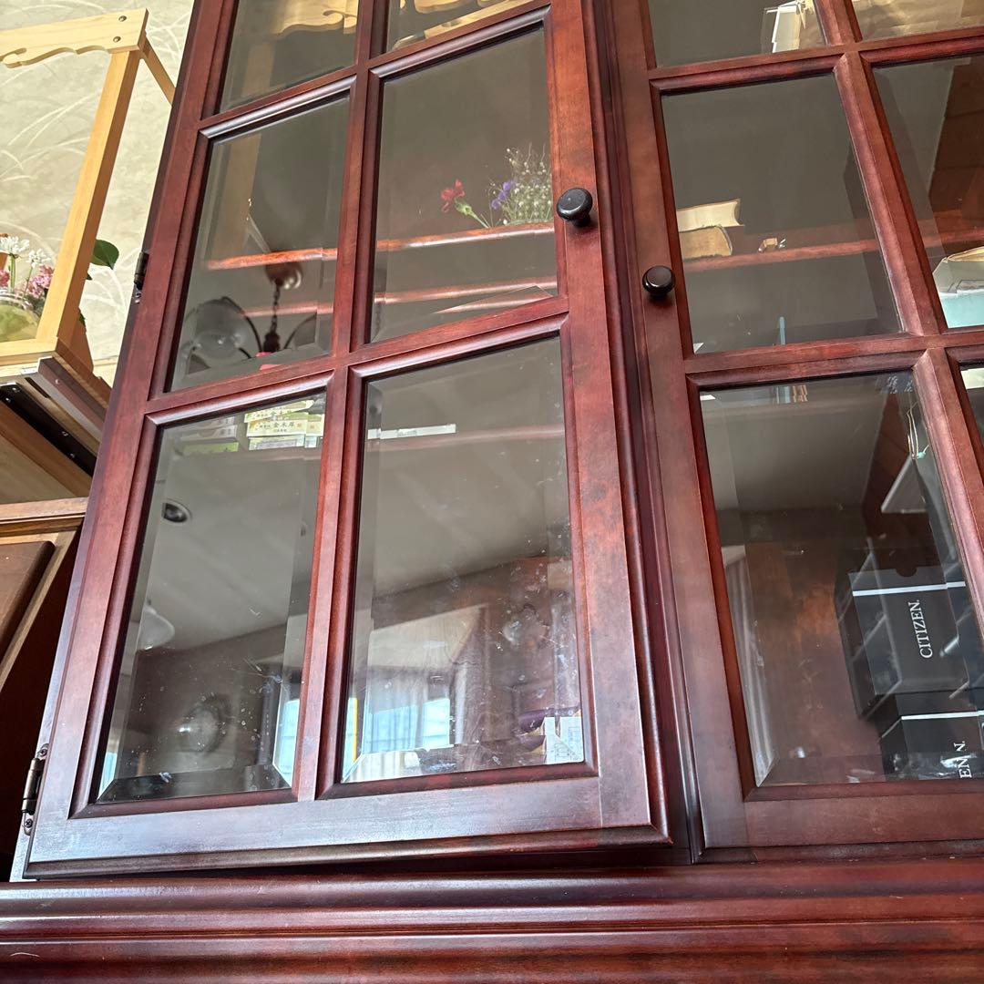 木製ガラス扉付きキャビネット＊アンティーク