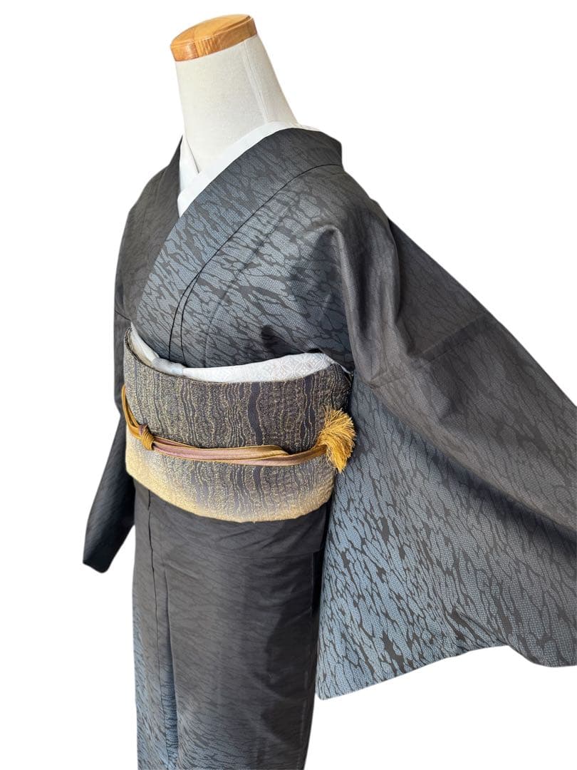 本場大島紬訪問着　染大島　逸品　波間模様