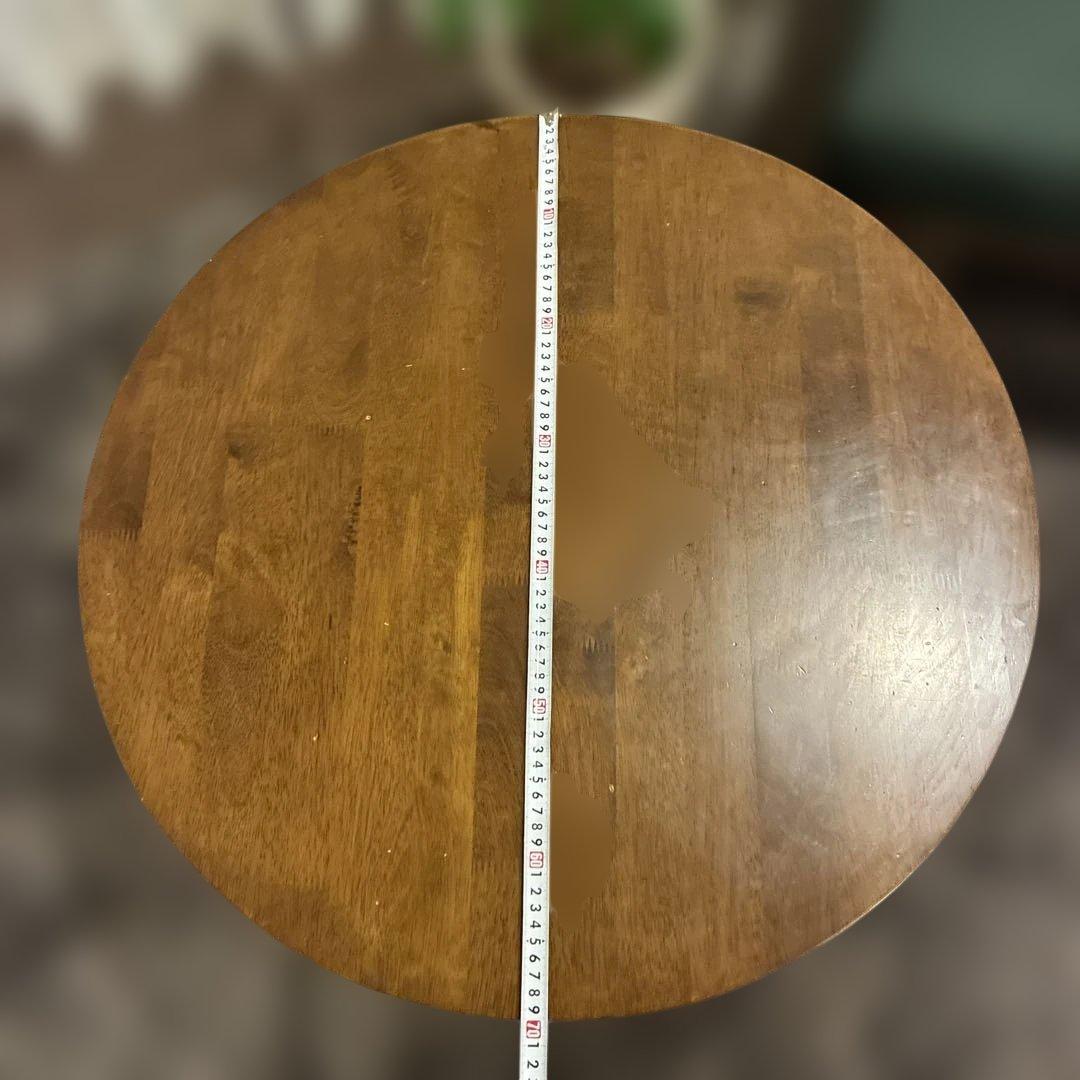 丸いちゃぶ台　折りたたみ式円形テーブル 直径70cm ダークブラウン