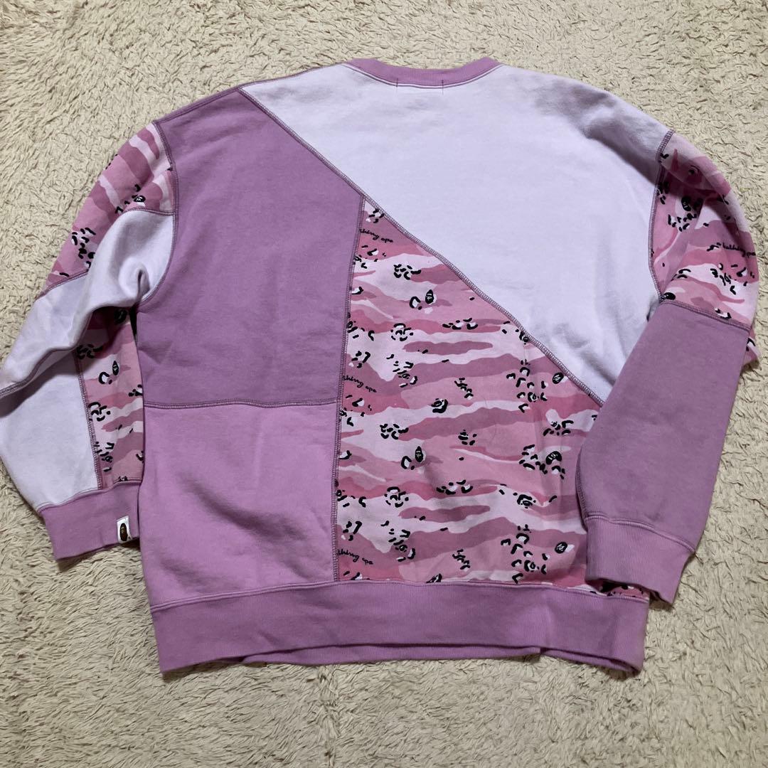 BAPE スウェット　パッチワーク　ピンク　LANA LEX ヒップホップ