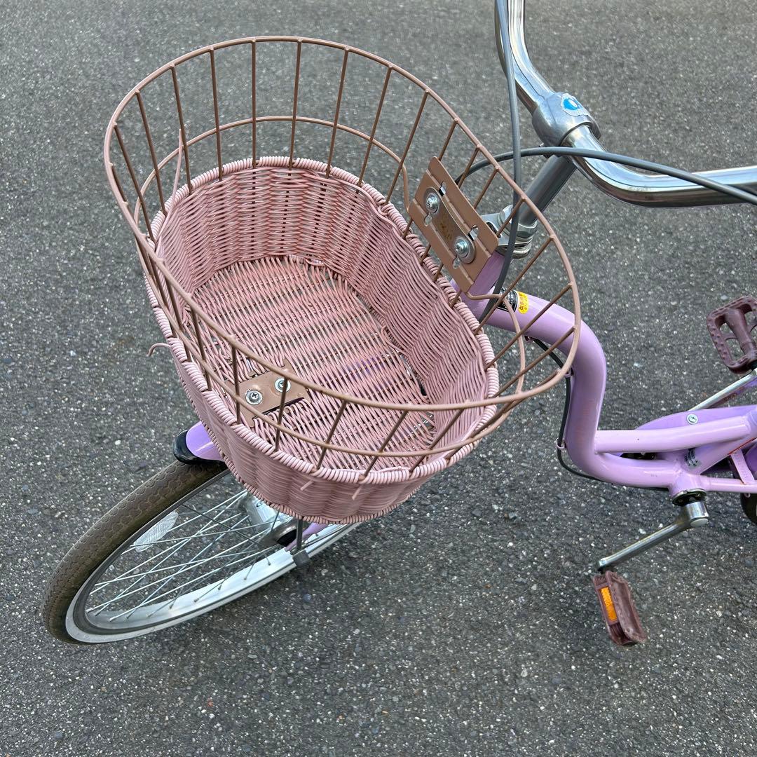 22インチ 子供用自転車 シルバーリング キュート パープル