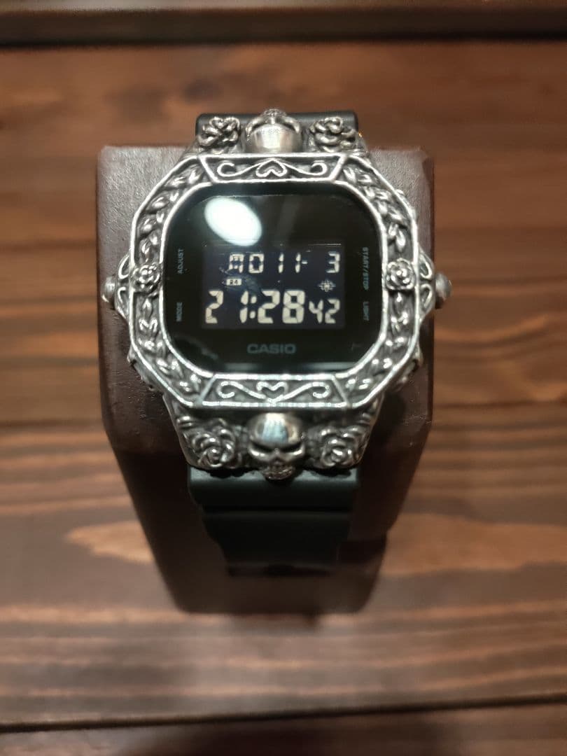 DW-5600BB silver925 シルバー ベゼル バイカー スカル 純銀