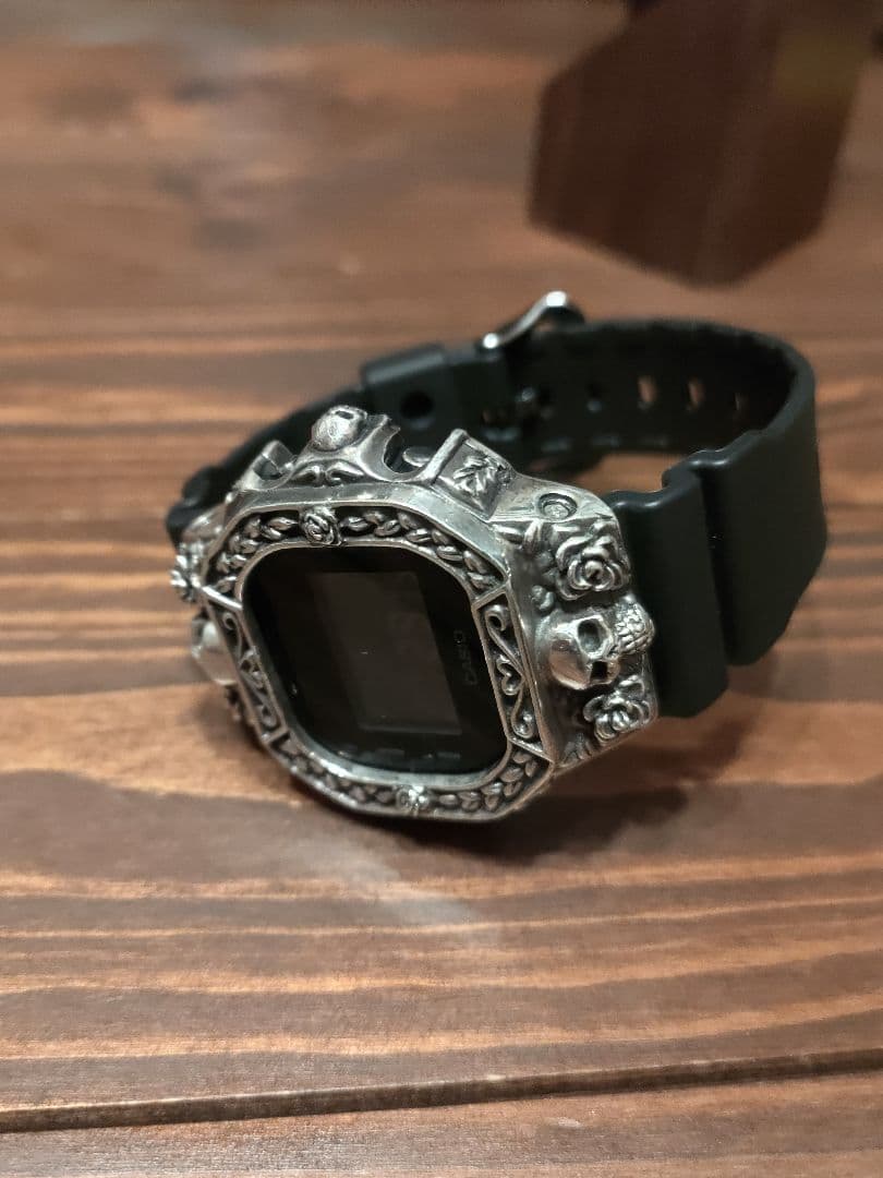DW-5600BB silver925 シルバー ベゼル バイカー スカル 純銀