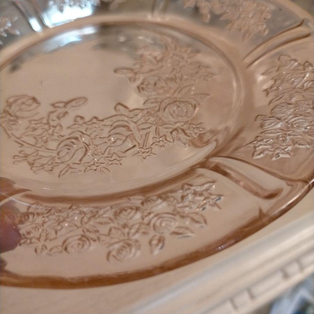 レア ヴィンテージ フェデラル シャロンローズ デザートプレート ペア ピンク