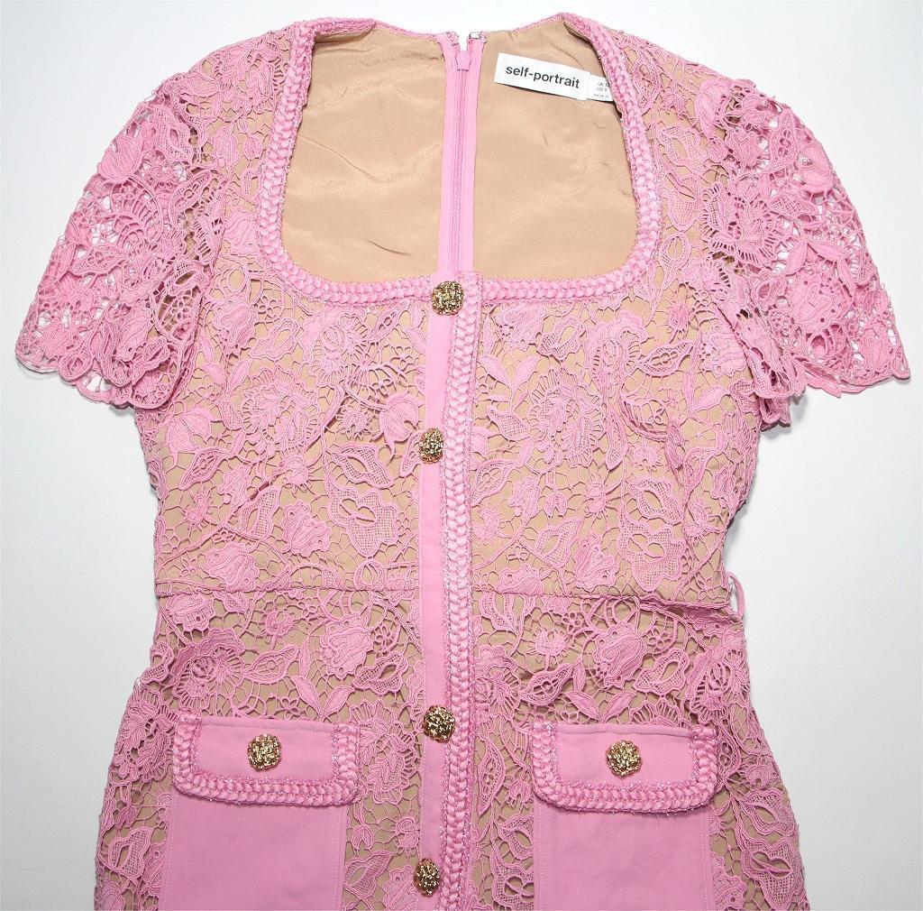 J*#様 セルフポートレイト ワンピース レース ピンク UK12 未使用 Gu