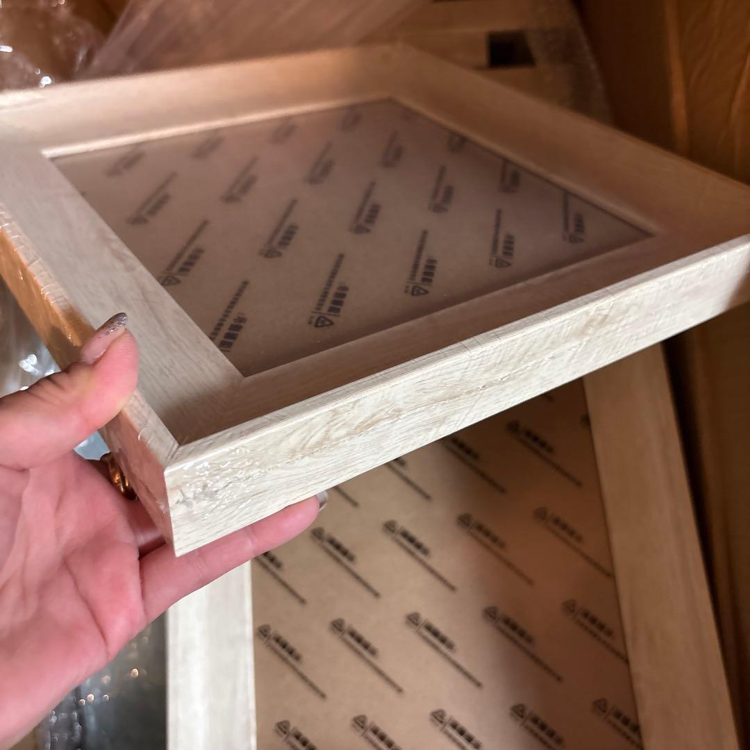 30個セット ホワイトフォトフレーム 木目調 額 額縁 写真立て おしゃれ