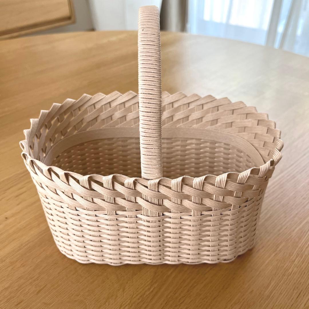♡ ハンドメイド♡バスケット(小) クラフトバンド♡ムースピンク♡