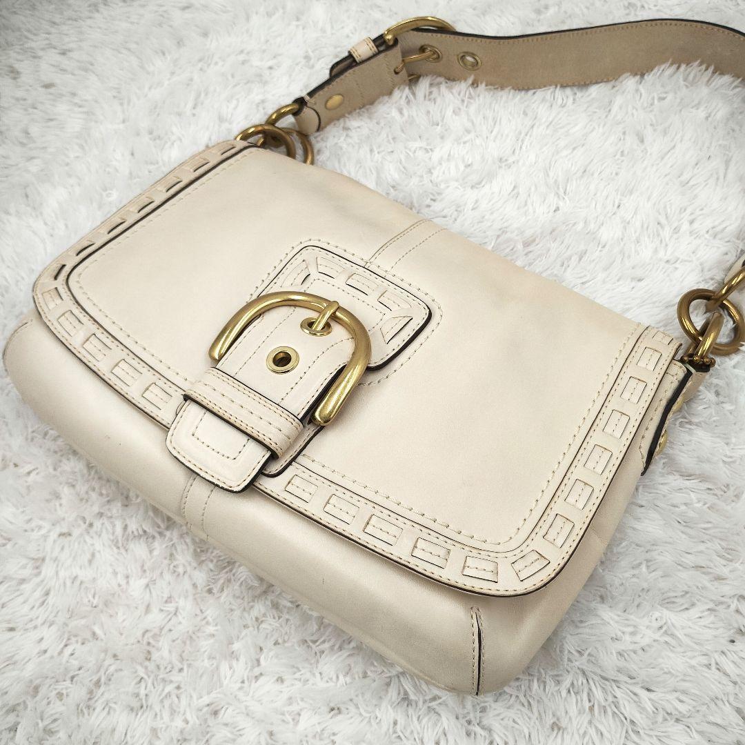 美品⭐️COACH SOHO ワンショルダーバッグ　レザー ゴールド金具 白