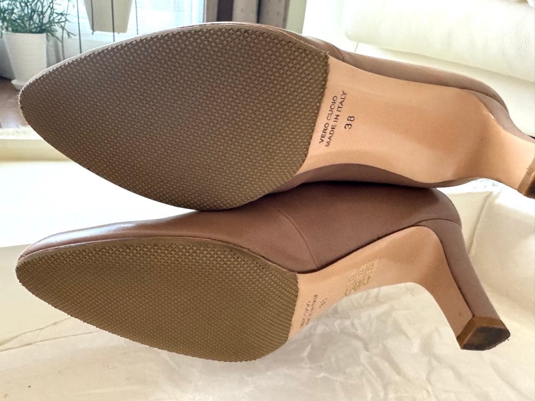 NEBULONI E レザーロングブーツ★ベージュ38 美品