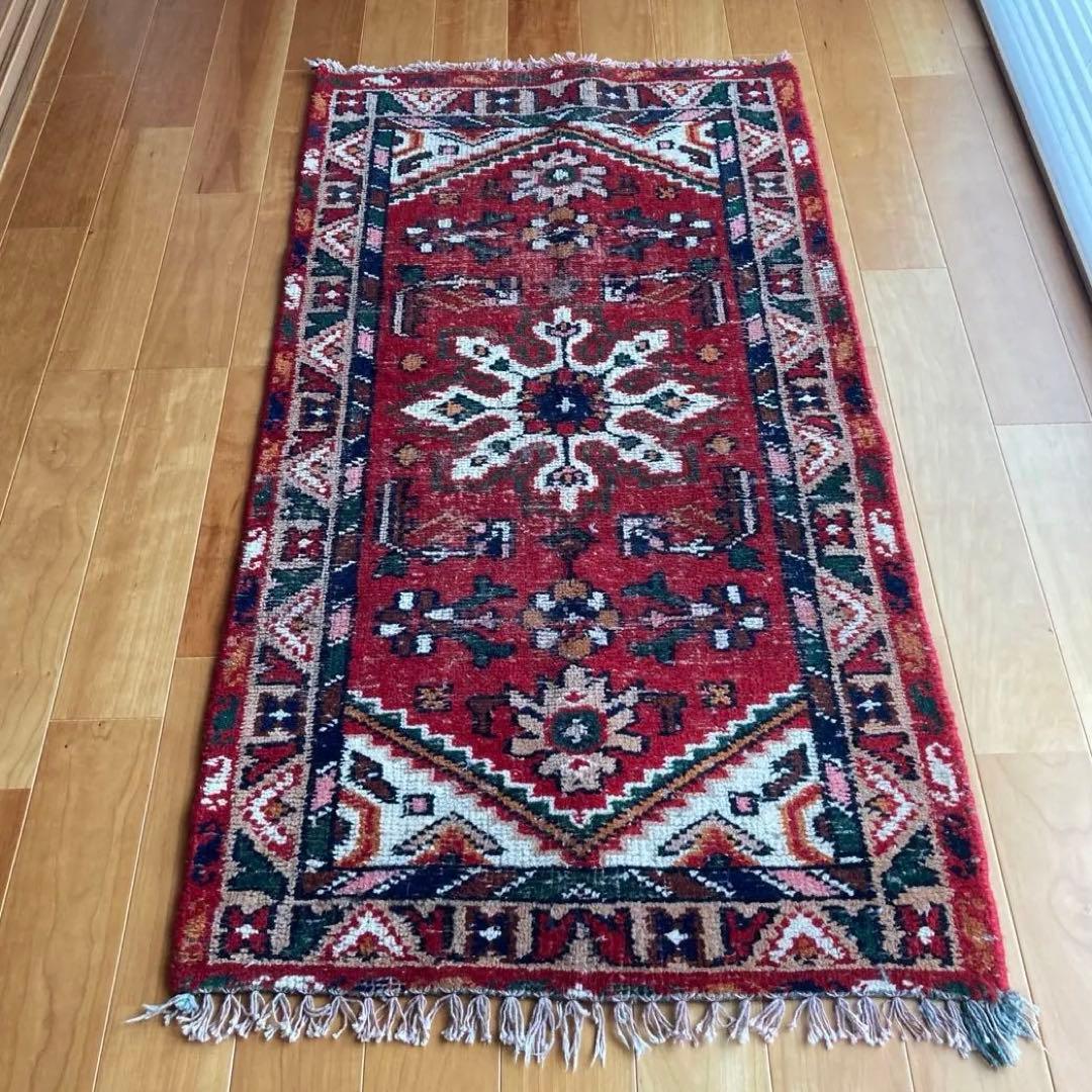 ヴィンテージラグ　トライバルラグ　インド　メダリオン