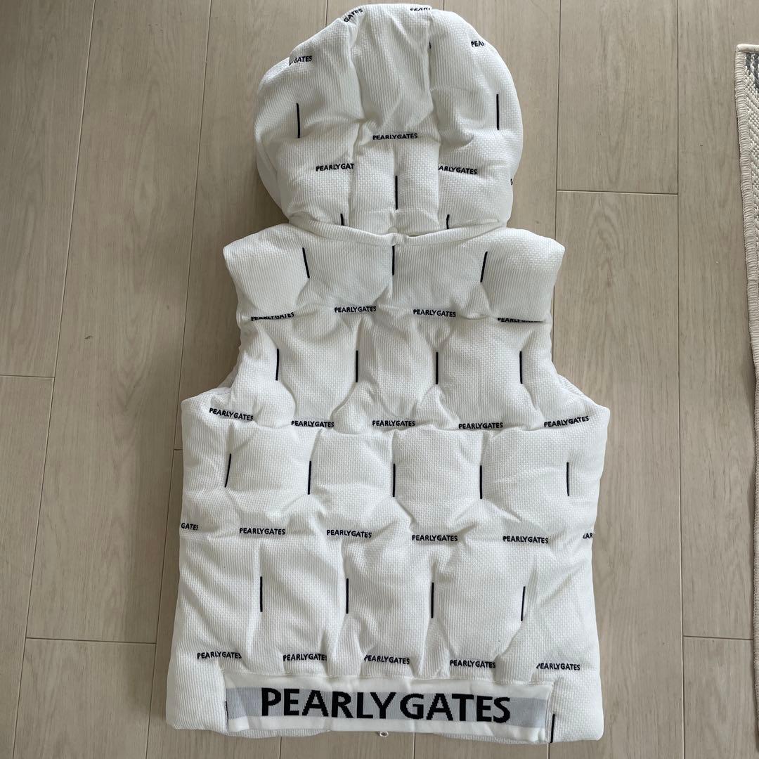 美品★PEARLY GATES フード付きベスト ホワイト